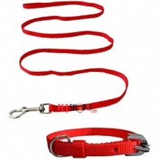 Super Dog Nylon Collar And Leash Set 0.5 Inch